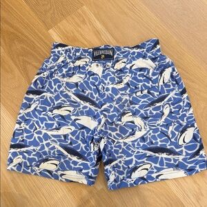 Vilebrequin Blue and White Shark Print Swim Shorts